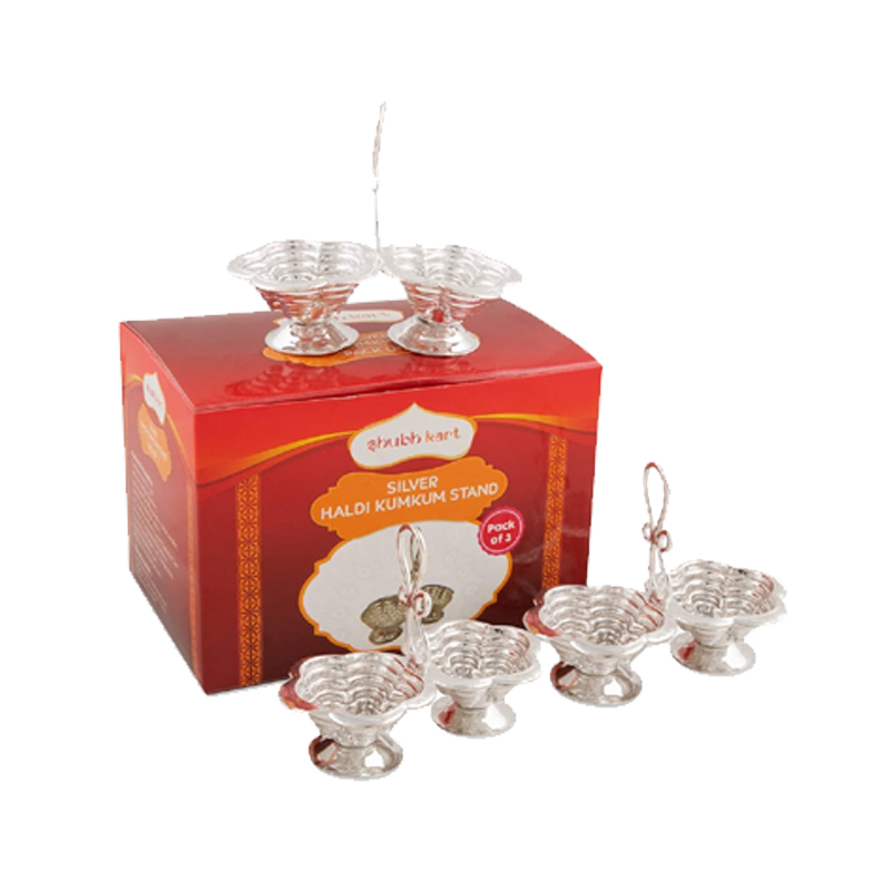 Picture of Shubh Kart Silver Haldi KumKum Stand - 75g