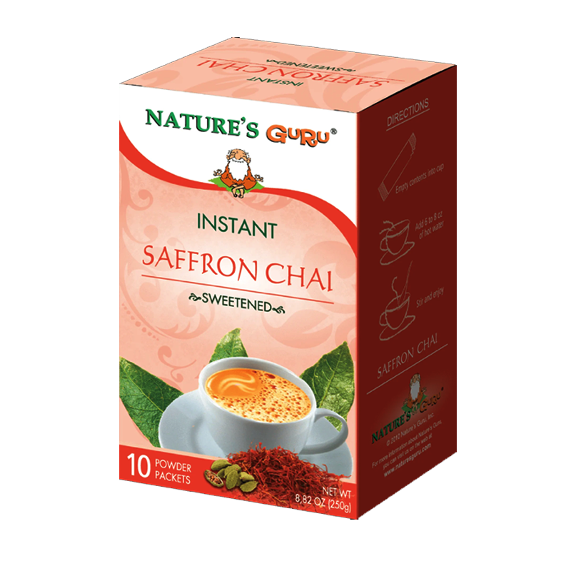 Picture of Natures Guru Saffron Chai Sweetened - 250g*10