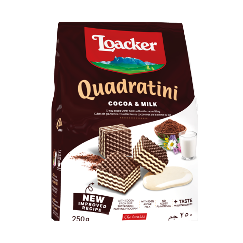 Picture of Loacker Quad Cocoa & Milk Bite Wise Wafer - 250g