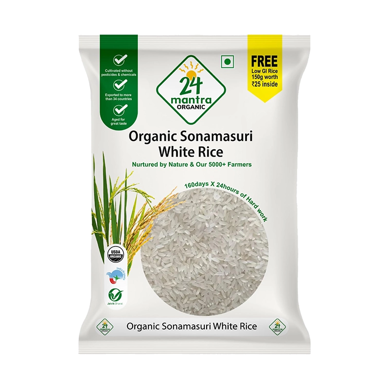 Picture of 24 Mantra Organic Sona Masuri Rice White - 4lb