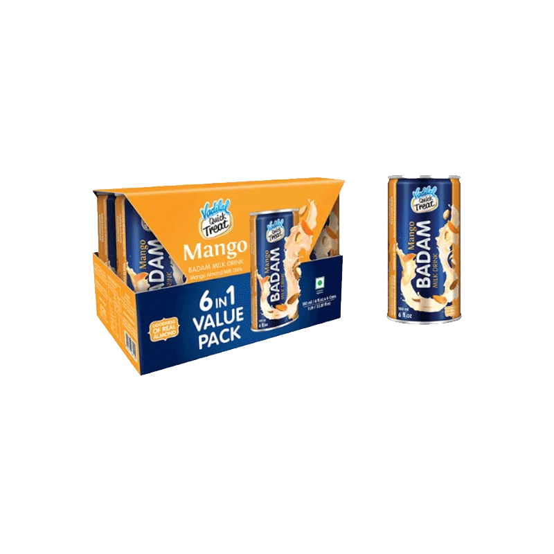 Picture of Vadilal Badam Milk Drink Mango Value Pack - 6*180ml