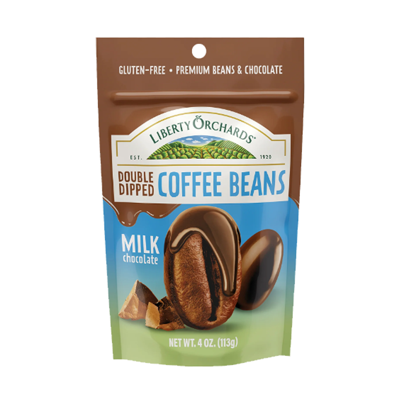 Picture of Liberty Orchards Double Dipped Coffee Beans Milk Chocolate - 4oz