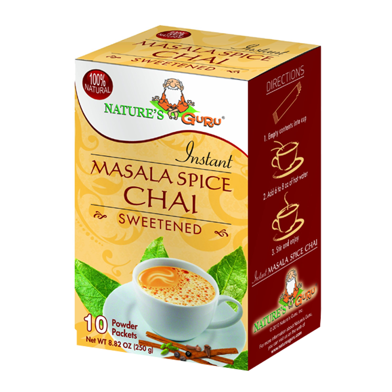 Picture of Natures Guru Masala Spice Chai Sweetened Tea Bags - 250g * 10