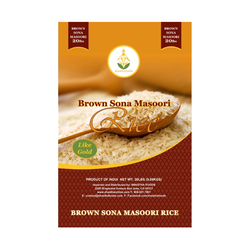 Picture of Shastha Sona Masoori Brown Rice - 20lb