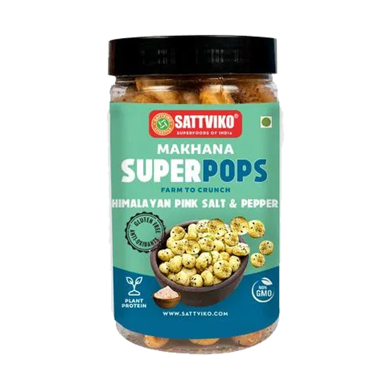 Picture of Sattviko Super Pops Pink Salt & Pepper Phool Makhana - 65g