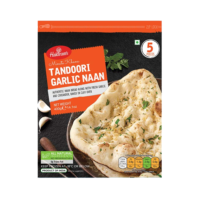 Picture of Haldirams Tandoori Garlic Naan FRZ - 400g*5