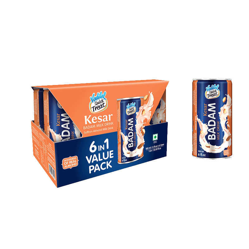 Picture of Vadilal Badam Milk Drink Kesar Value Pack - 6*180ml