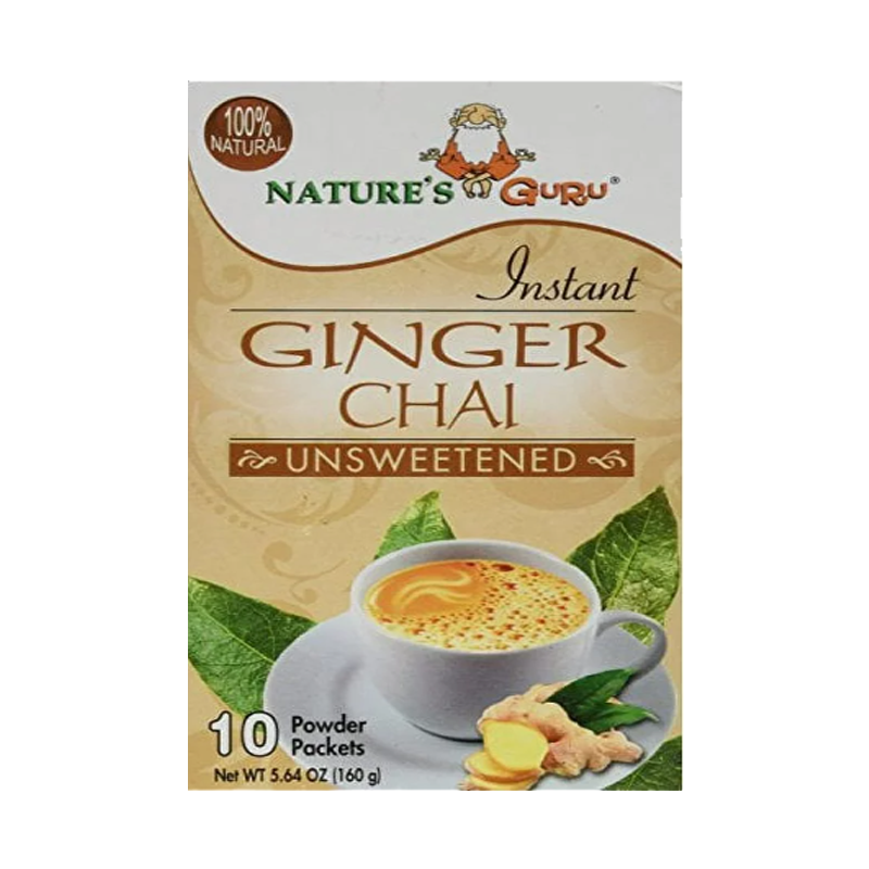 Picture of Natures Guru Ginger Chai Unsweetened Tea Bags - 160g*10