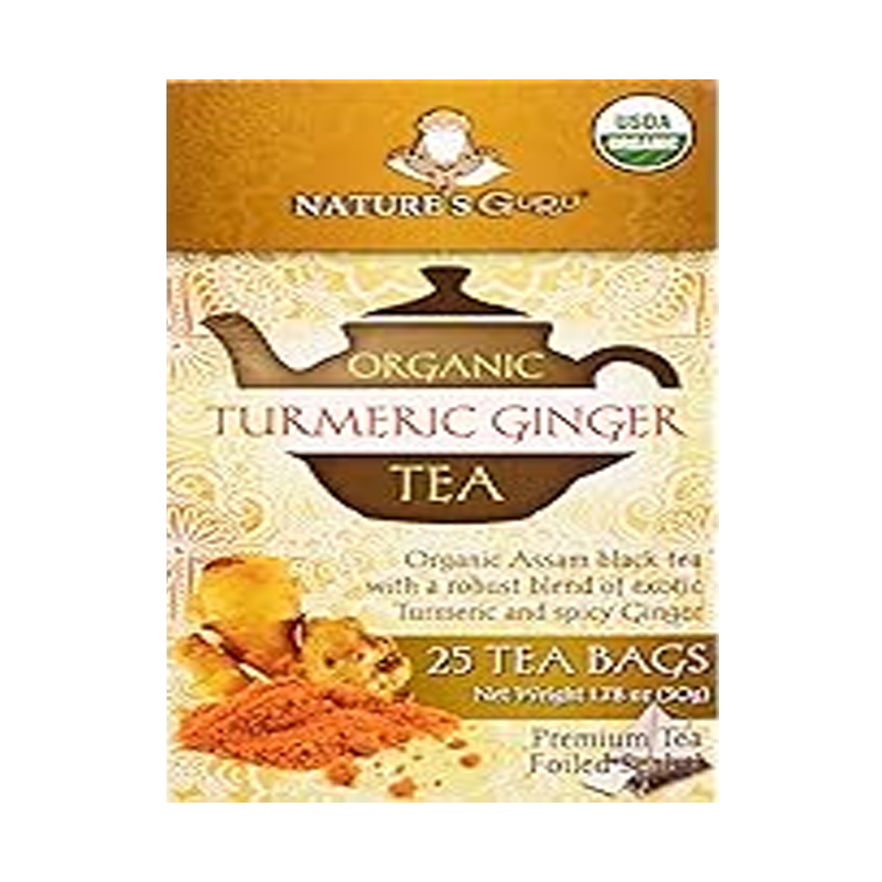 Picture of Natures Guru Organic Turmeric Ginger Tea Bags - 50g*25