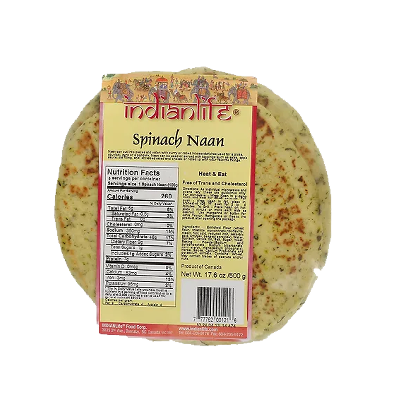 Picture of Indianlife Spinach Naan FRZ - 500g*5