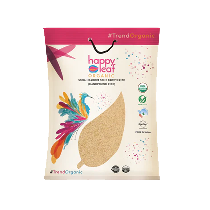 Picture of Happy Leaf Organic Hand Pound Sona Masoori Rice - 20lb