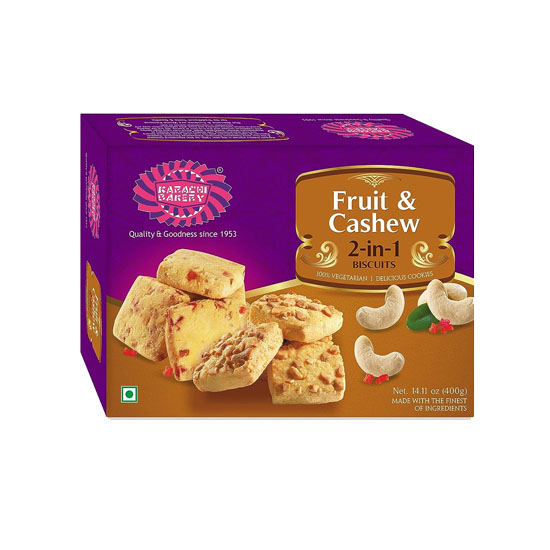 Picture of Karachi 2IN1 Fruit & Cashew Biscuits - 400g