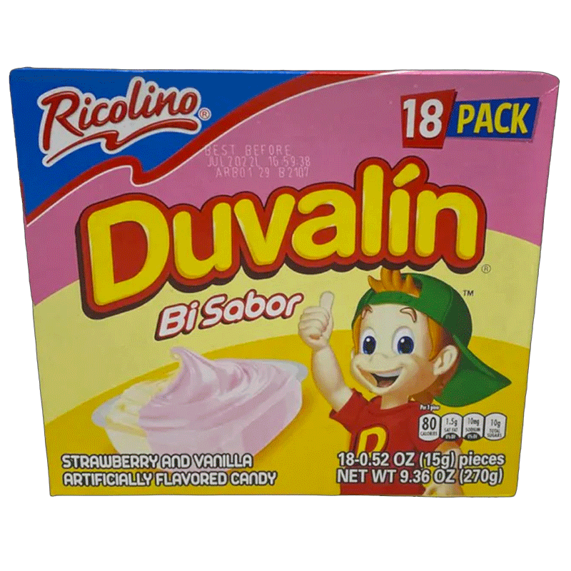Picture of Ricolino Duvalin Mexican Bi Sabor Strawberry Coconut Candy - 18*270g