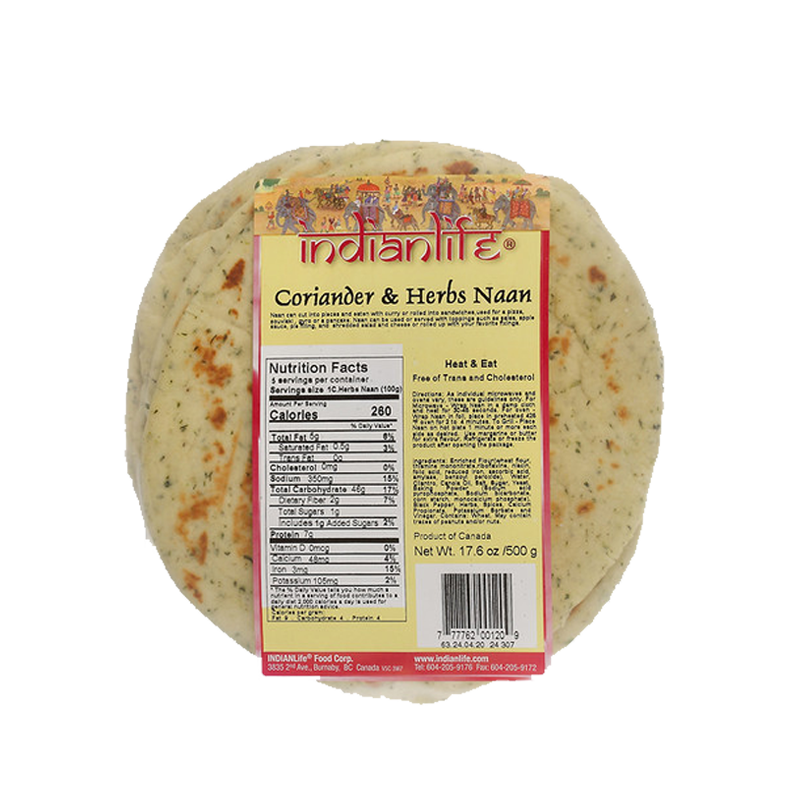 Picture of Indianlife Coriander & Herbs Naan FRZ - 500g