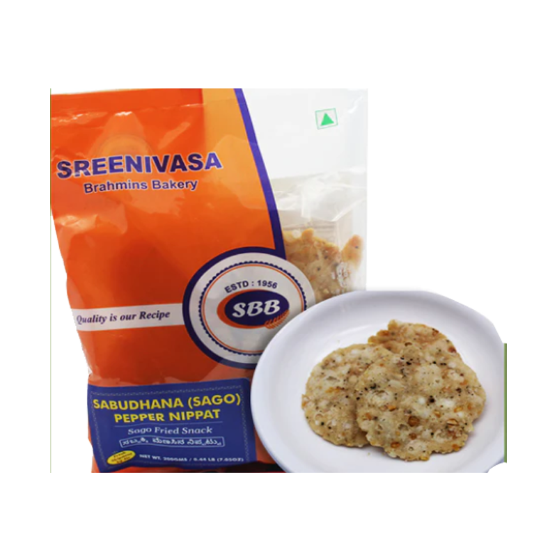 Picture of Sreenivasa Brahmins Bakery Sabudana Pepper Nippat - 200g