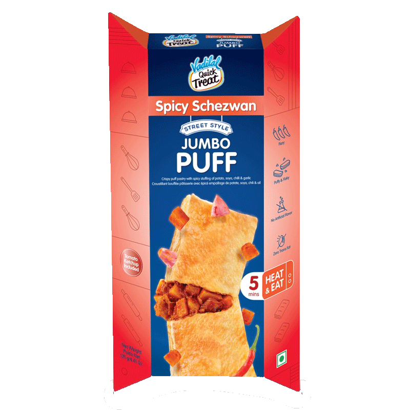 Picture of Vadilal Spicy Schezwan Jumbo Puff FRZ - 125g