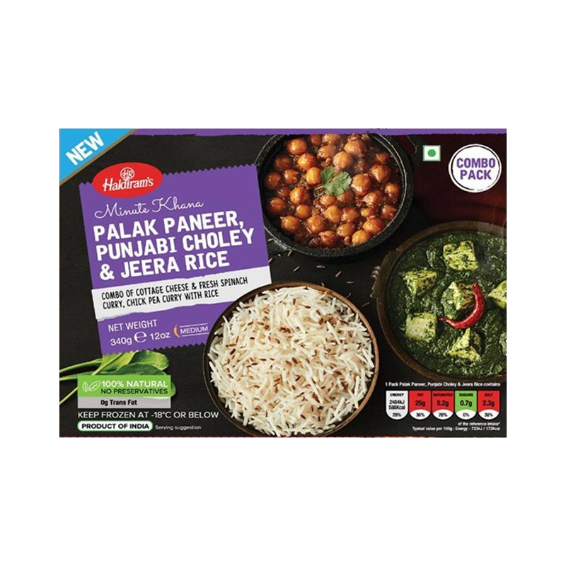 Picture of Haldirams Palak Paneer Punjabi Choley & Jeera Rice - 340g