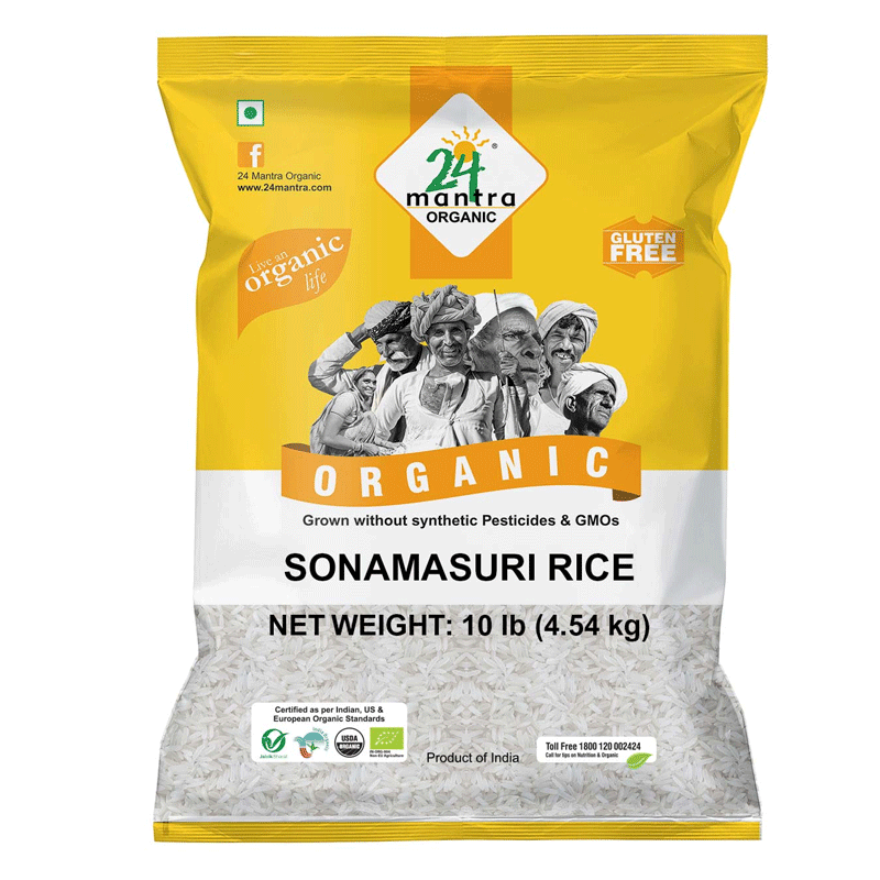 Picture of 24 Mantra Organic White Sona Masoori Rice - 10lb