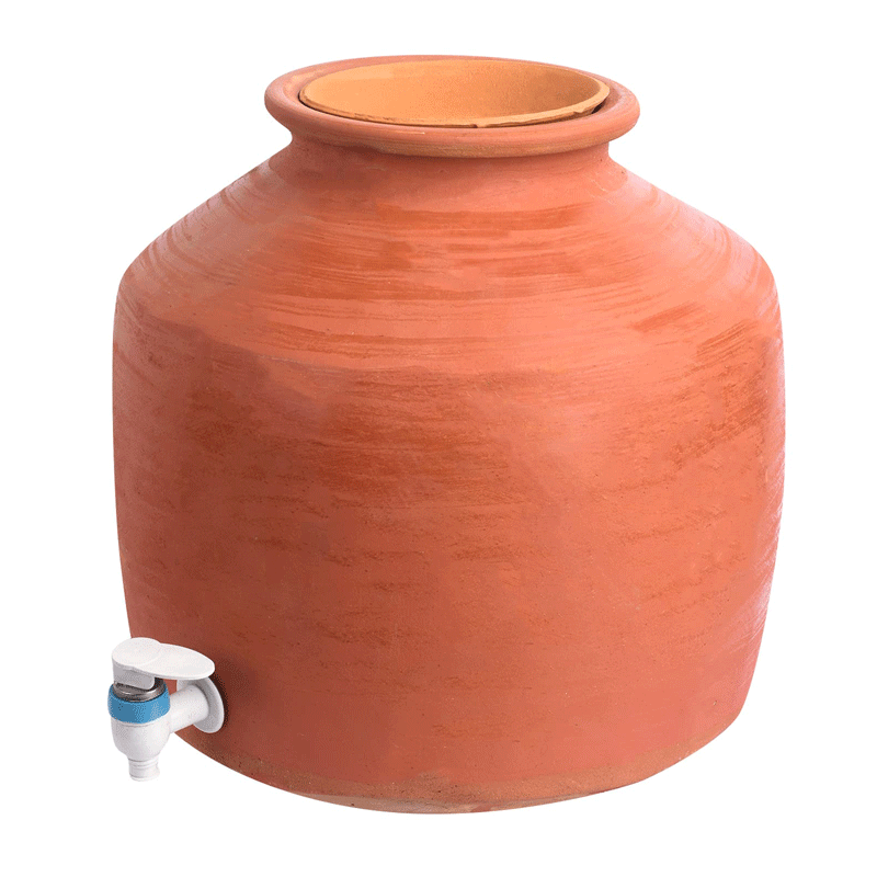 Picture of Clay Pani Ka Matka Red Pot Tap - 14L