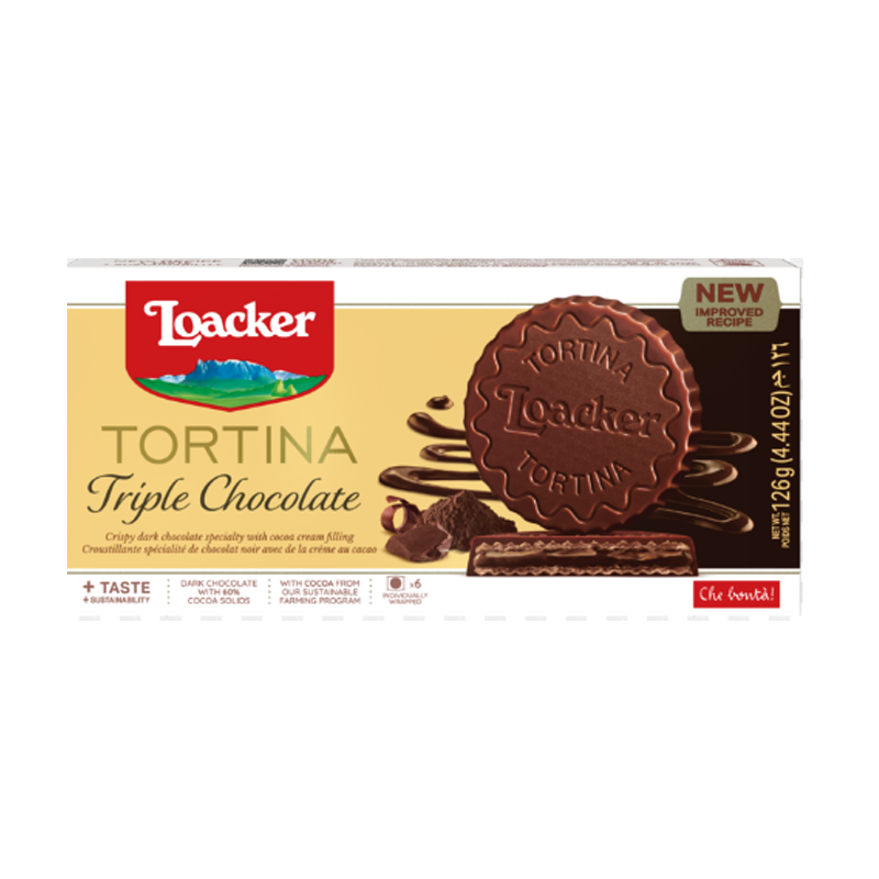Picture of Loacker Gran Pasticceria Tortina Triple Chocolate Wafer - 125g
