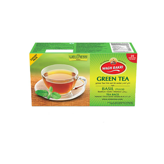 Picture of Wagh Bakri  Green Tea Basil Tea Bags - 37g*25