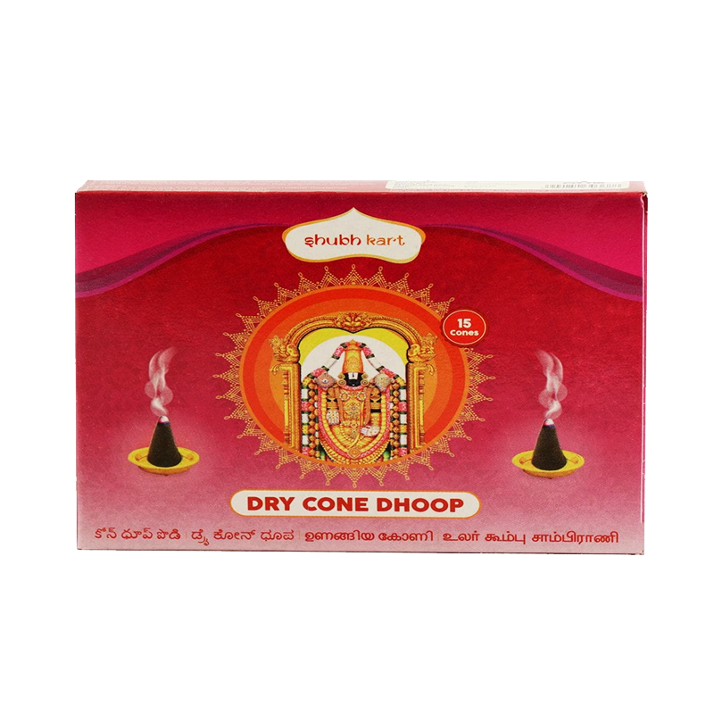 Picture of Shubh Kart Mandir Dry Cone Dhoop 15pc - 30g