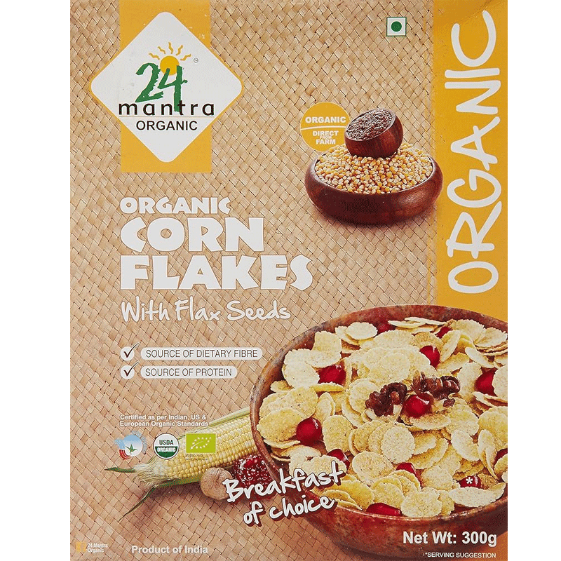 Picture of 24 Mantra Organic Corn Flakes with Flax Seeds 300g