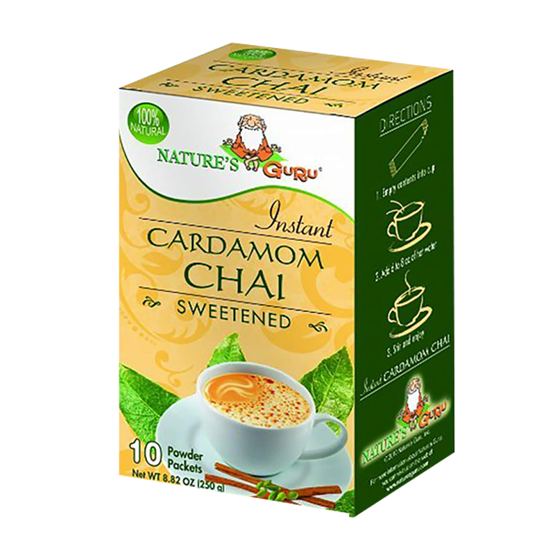 Picture of Natures Guru Cardamom Chai Sweetened Tea Bags - 250g*10