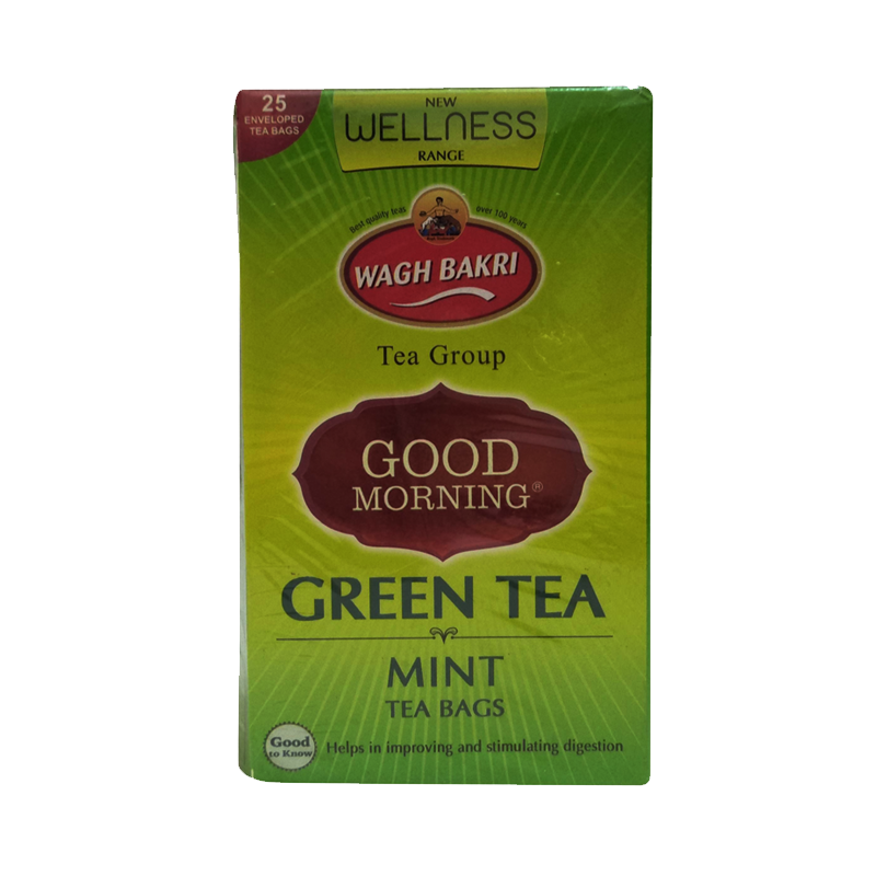 Picture of Wagh Bakri Good Morning Green Tea Mint Tea Bags - 37g*25