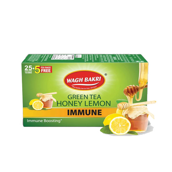 Picture of Wagh Bakri Good Morning Green Tea Honey lemon Tea Bags - 37g*25