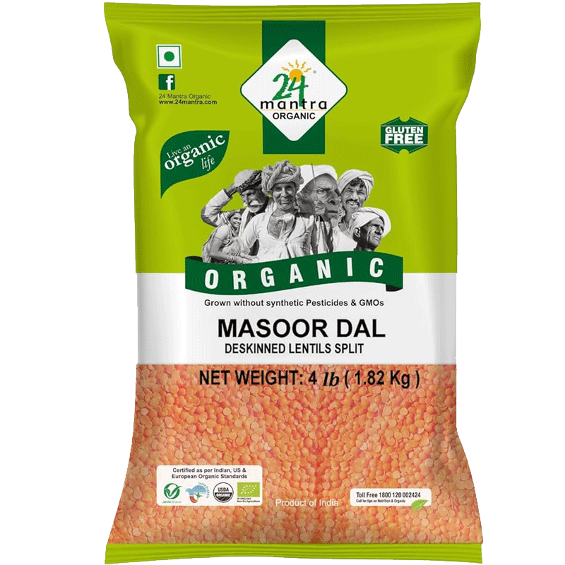 Picture of 24 Mantra Organic Masoor Dal Red - 4Lb