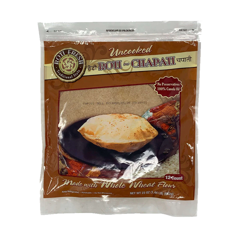 Picture of Roti Fresh Uncooked Whole Wheat Chapathi - 652g*12