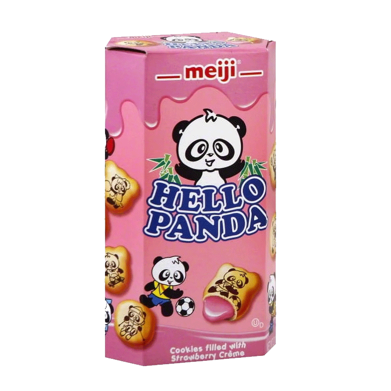 Picture of Meiji Hello Panda Strawberry Creme Filled Cookies - 60g