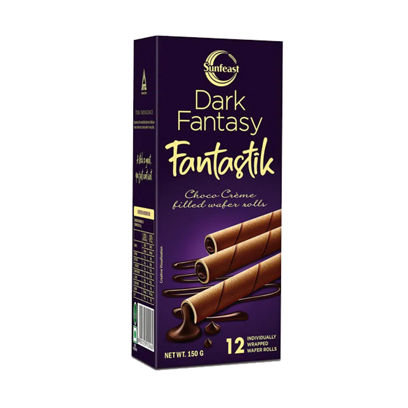 Picture of Sunfeast Dark Fantasy Chocolate Creme 12 Wafer Rolls - 150g