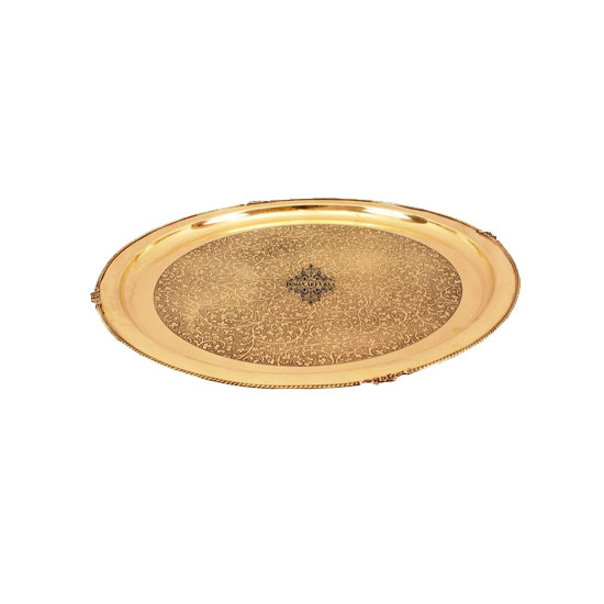 Picture of Brass Thali Heavy Plate Fancy Large -1pC