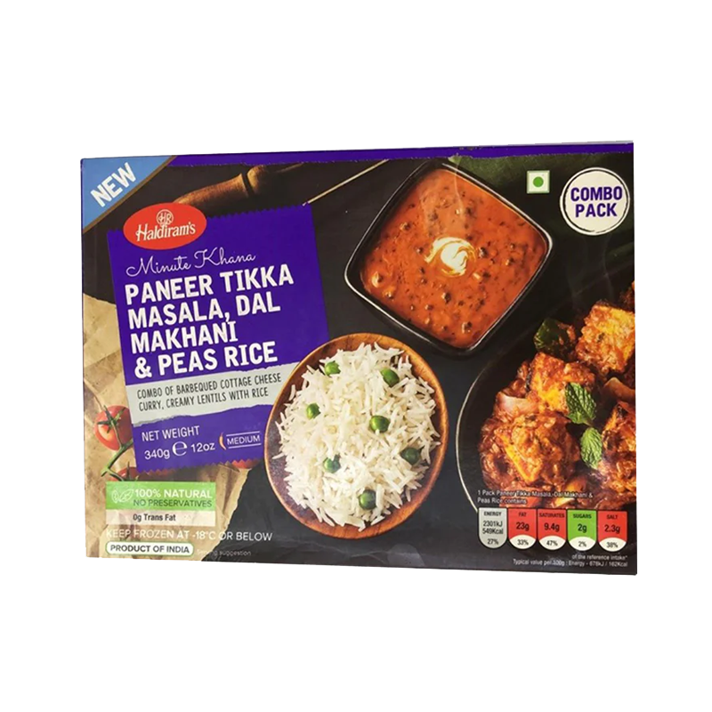 Picture of Haldirams Paneer Tikka Masala, Dal Makhani & Peas Rice - 340g